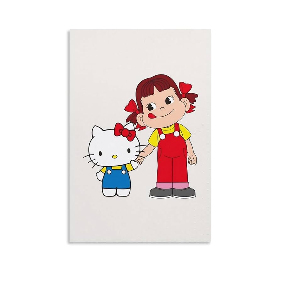 Amazon.co.jp: ペコちゃん ハローキティ アートポスター 飾り絵